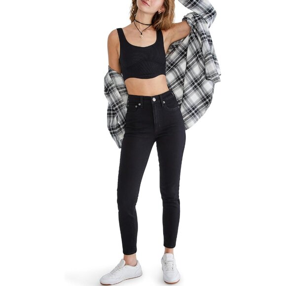 Women's High Rise Jeggings Stretchy Denim Recycled Cotton Spandex Black Size 10 - Picture 4 of 4